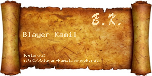 Blayer Kamil névjegykártya